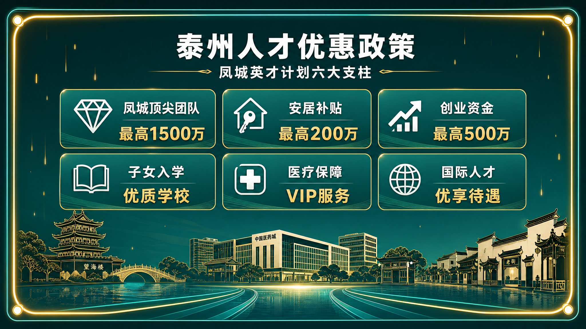 人才优惠政策 · 对屏 B 中央